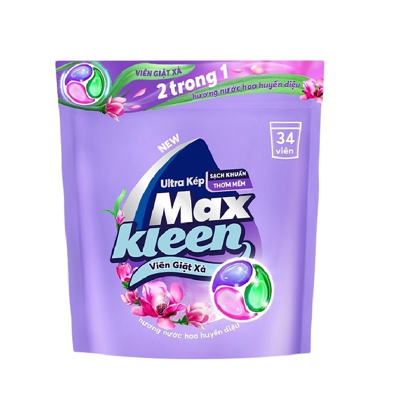 Túi Viên Giặt Xả Maxkleen Hương Nước Hoa Huyền Diệu 15g x 34Viên