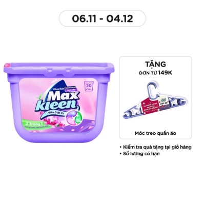 MAXKLEEN Hộp Viên Giặt Xả Maxkleen Hương Nước Hoa Huyền Diệu 15g x 20Viên