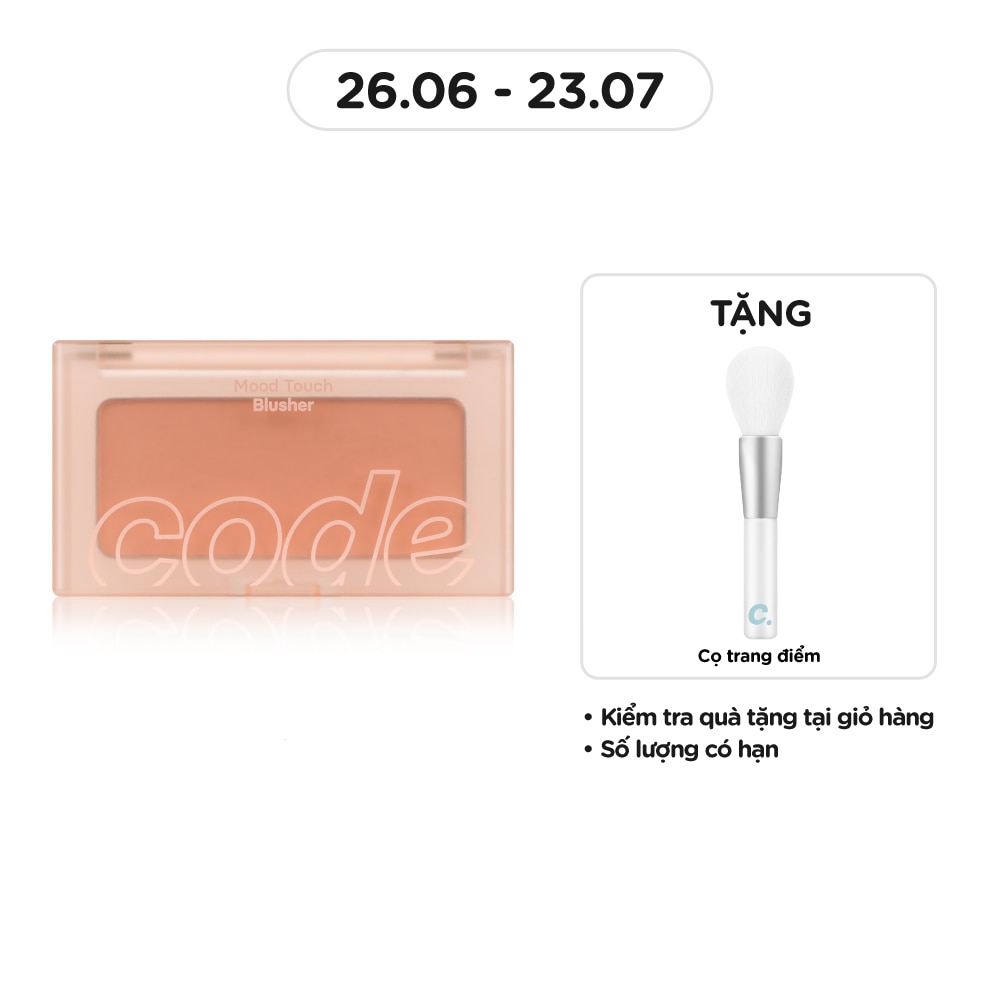 CODE GLOKOLOR Phấn Má Hồng Code Glokolor Mood Touch Blusher 3.5g .#02 Morning Coral