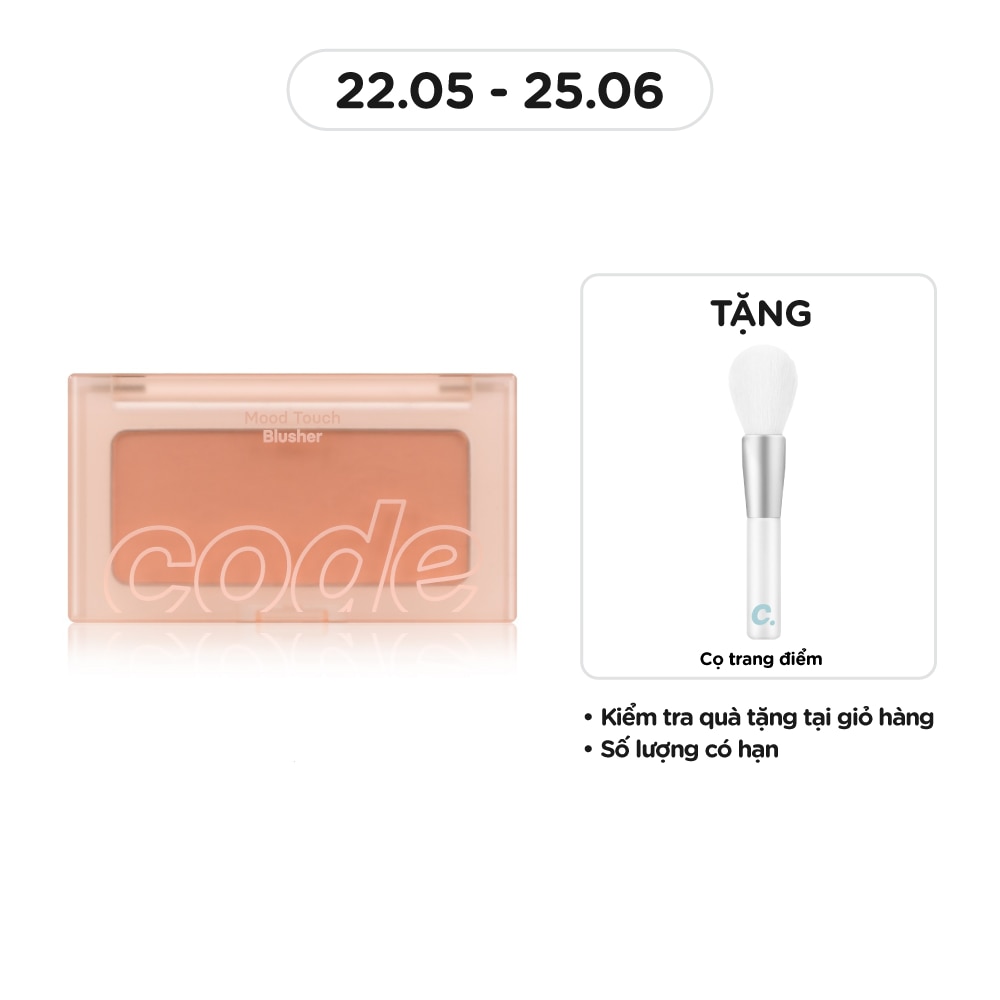 CODE GLOKOLOR Phấn Má Hồng Code Glokolor Mood Touch Blusher 3.5g .#02 Morning Coral