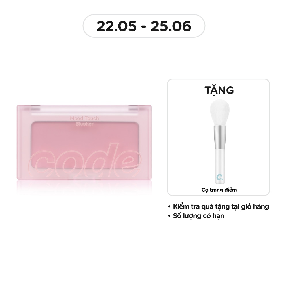 CODE GLOKOLOR Phấn Má Hồng Code Glokolor Mood Touch Blusher 3.5g .#05 Cotton Berry