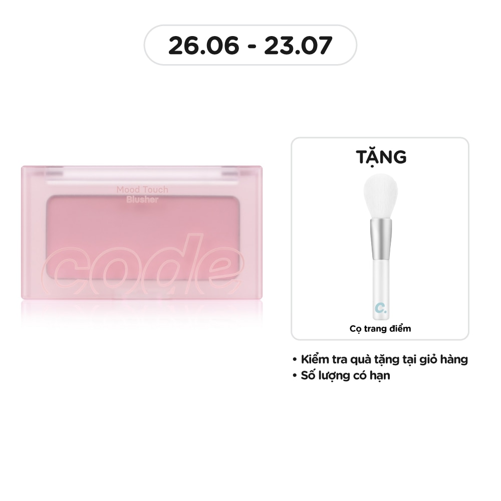 Phấn Má Hồng Code Glokolor Mood Touch Blusher 3.5g .#05 Cotton Berry