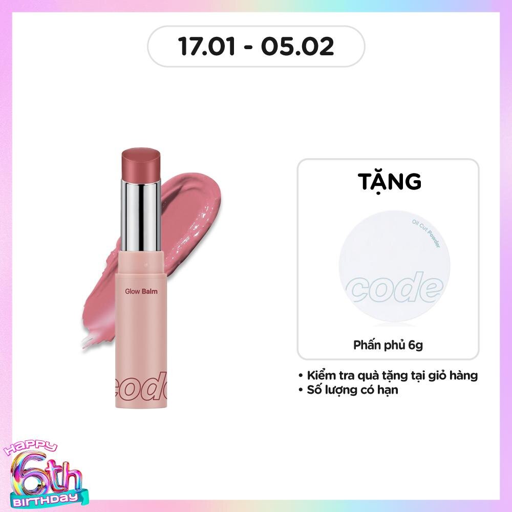 Son Dưỡng Có Màu Code Glokolor Glow Balm 5g .#03 Mellow Rose