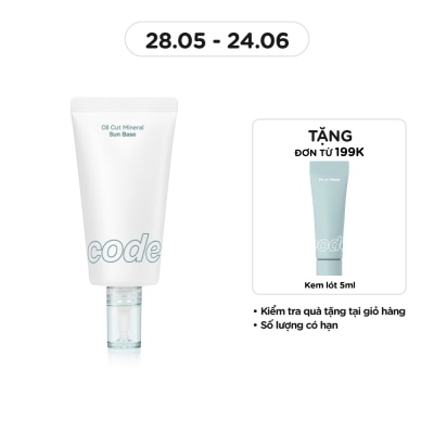 CODE GLOKOLOR - Kem Lót Code Glokolor Oil Cut Mineral Sun Base SPF50+ PA+++ 35ml