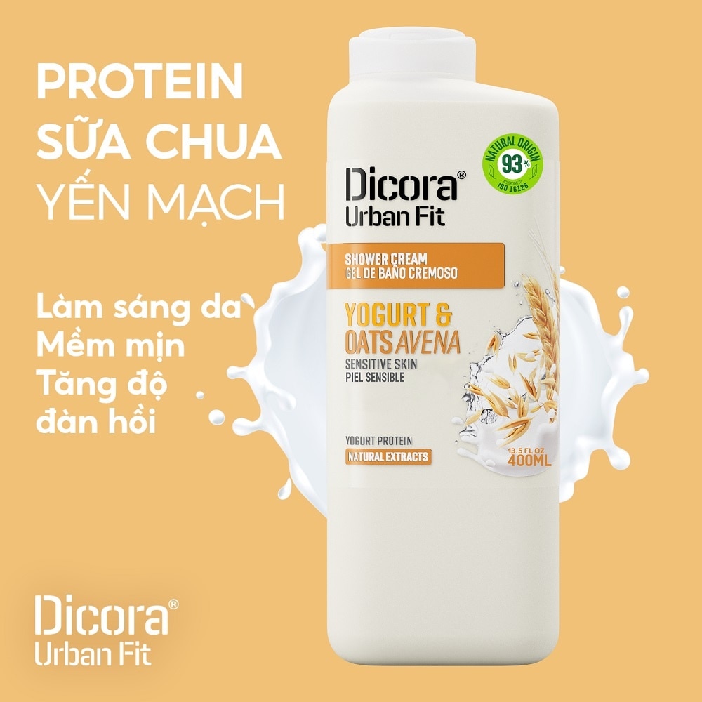 Sữa Tắm Dicora Shower Cream Protein Yogurt & Yến Mạch 400ml