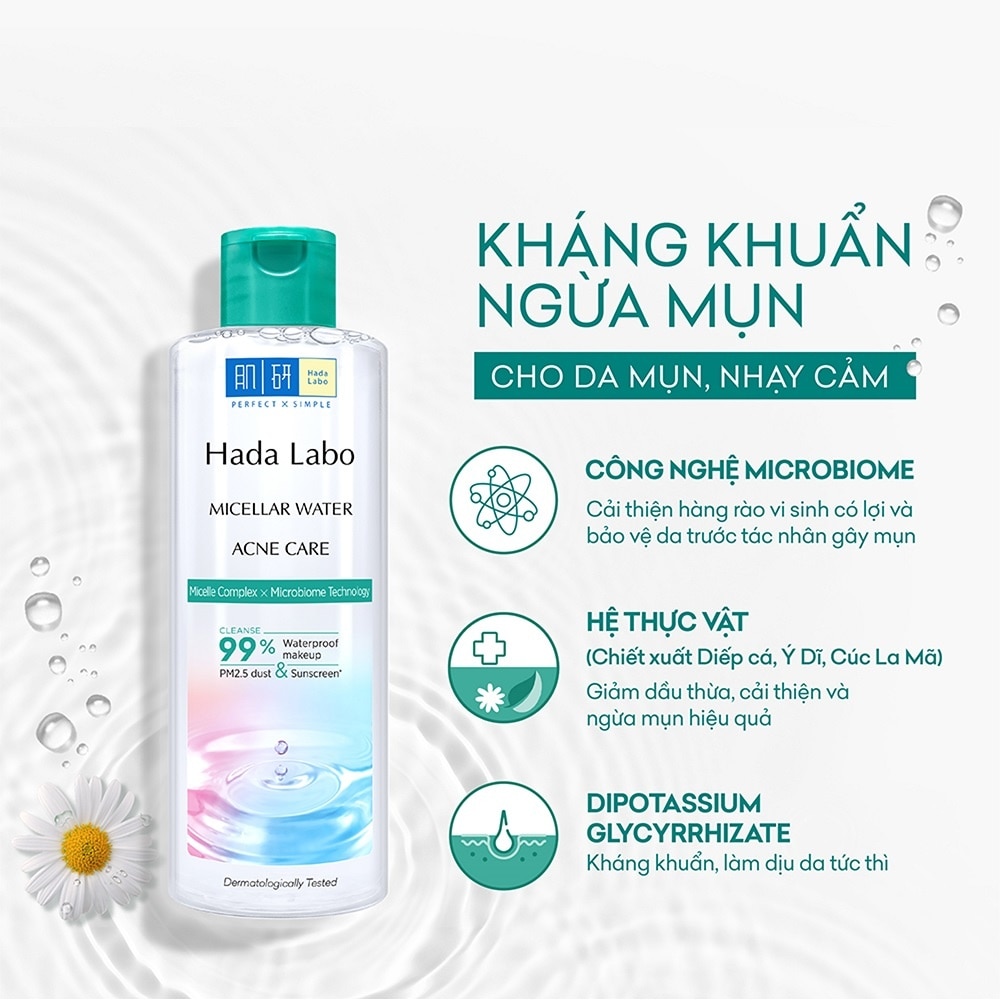 Nước Tẩy Trang Hadalabo Cho Da Mụn Và Nhạy Cảm Micellar Water Acne Care 240ml