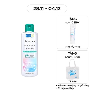 HADA LABO Nước Tẩy Trang Hadalabo Cho Da Mụn Và Nhạy Cảm Micellar Water Acne Care 240ml