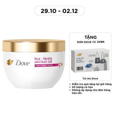 DOVE Kem Ủ Tóc Dove Ngăn Gãy Rụng Hya + Biotin Anti Hair Fall Treatment Mask 300ml image