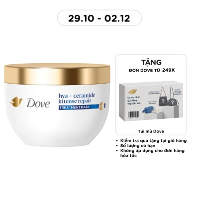 DOVE Kem Ủ Tóc Dove Phục Hồi Hư Tổn Hya + Ceramide Intense Repair Treatment Mask 300ml image