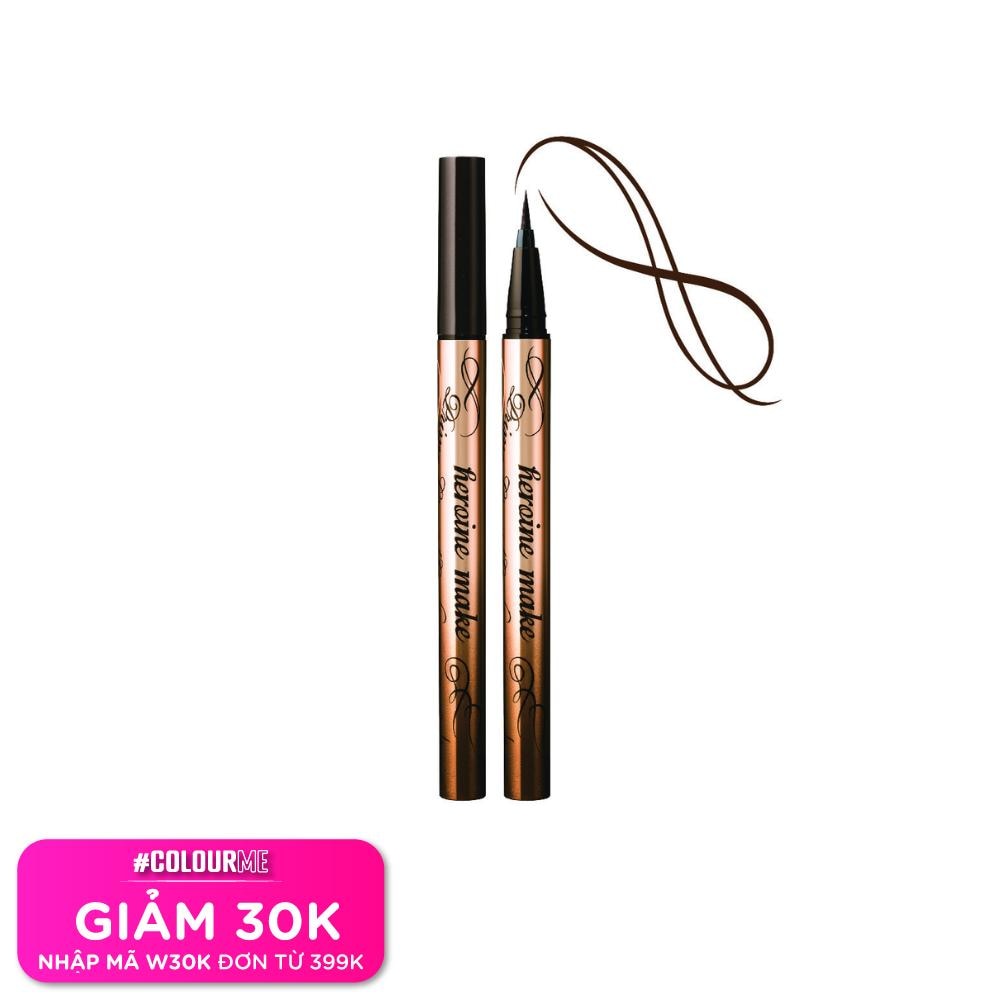 KISSME Bút Kẻ Mắt Nước KISSME Heroine Make Prime Liquid Eyeliner Rich Keep 0.4ml .#02 Nâu Đen