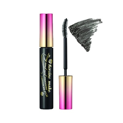 Mascara kissme cong và dày mi heroine make volume & curl mascara advanced film 6g .#01 đen