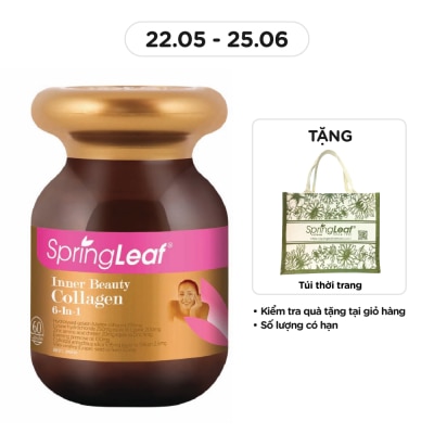 SPRING LEAF Thực Phẩm Bảo Vệ Sức Khỏe: Spring Leaf Hỗ Trợ Làm Đẹp Da Inner Beauty Collagen 6-In-1 60 Viên