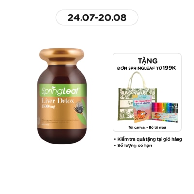 SPRING LEAF Thực Phẩm Bảo Vệ Sức Khỏe: Spring Leaf Hỗ Trợ Giải Độc Gan Liver Detox 15000Mg 120 Viên
