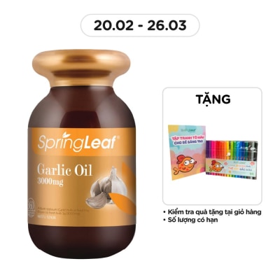 SPRING LEAF Thực Phẩm Bảo Vệ Sức Khỏe: Spring Leaf Hỗ Trợ Phòng Ngừa Cảm Cúm Garlic Oil 3000Mg 360 Viên