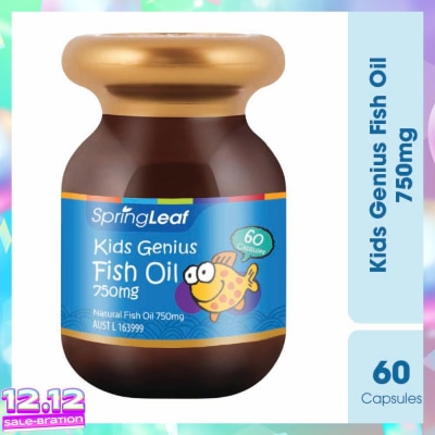 SPRING LEAF Kids Genius Fish Oil 750Mg 60 Capsules