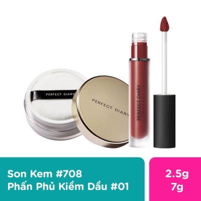 PERFECT DIARY Combo Perfectdiary Powder & Matte Lipstick