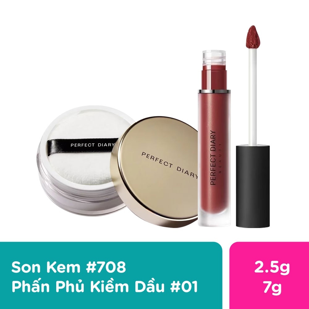 Combo Perfectdiary Powder & Matte Lipstick