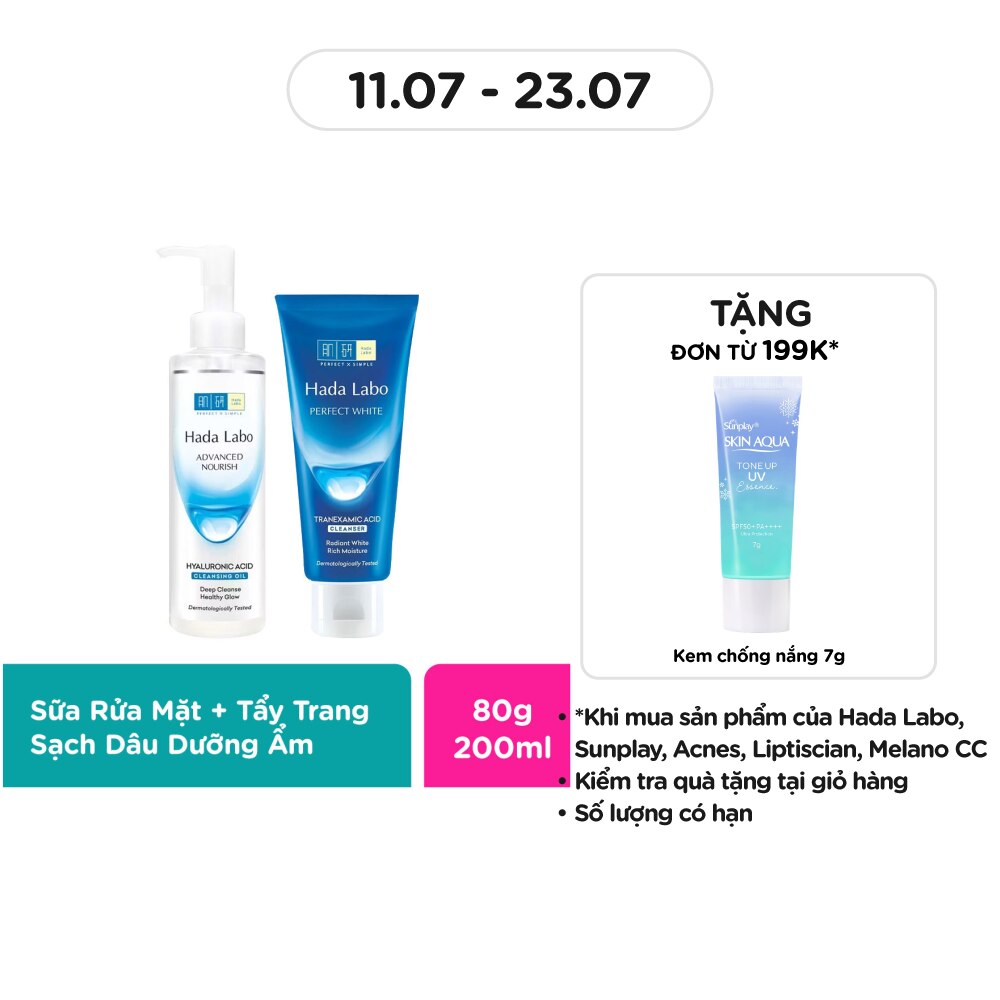 Combo Hadalabo Cleansing Oil 200ml Free Cleanser 80g
