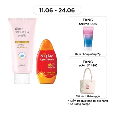 SUNPLAY - Combo Sunplay Block 70g & UV Body Whitening Lotion 150g
