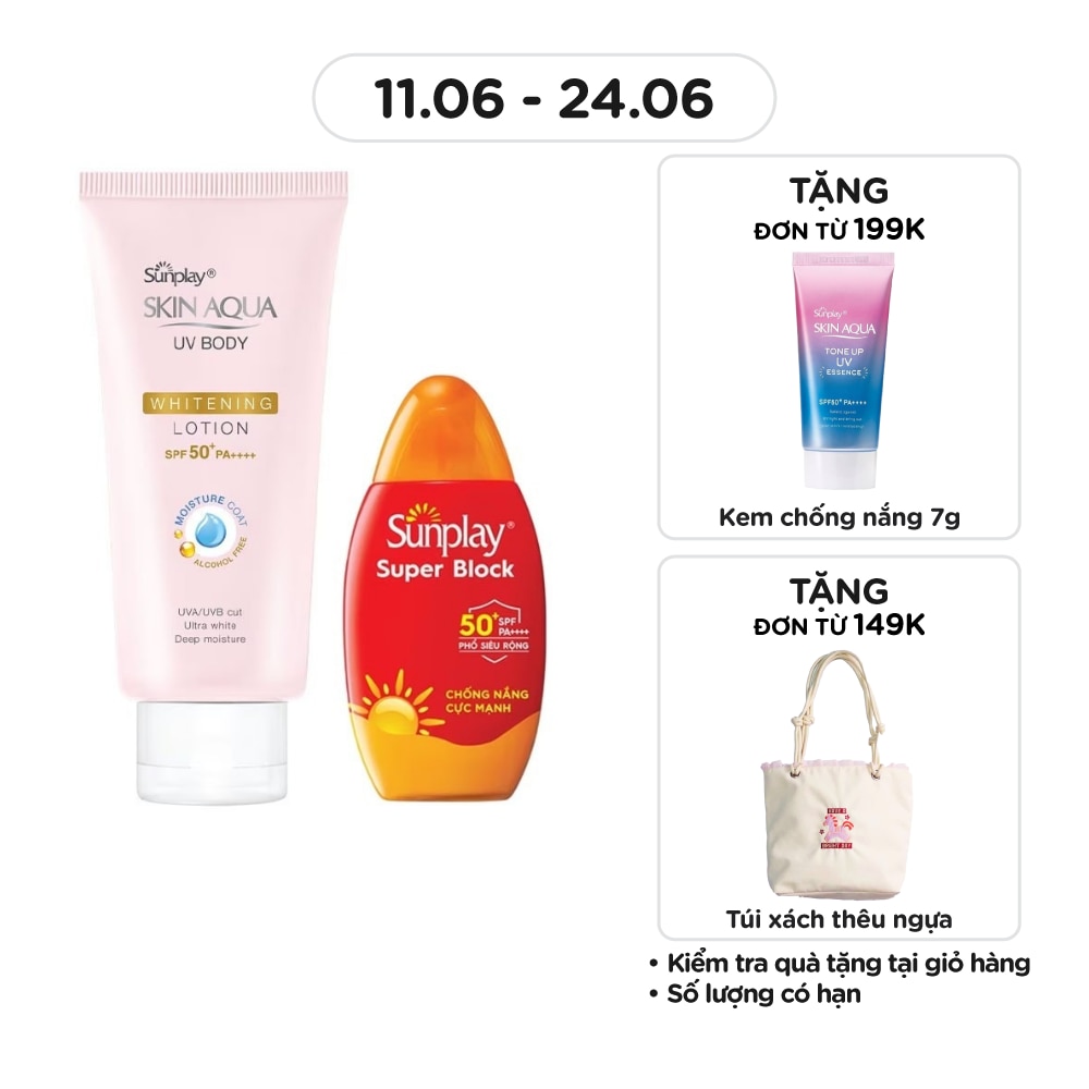 Combo Sunplay Block 70g & UV Body Whitening Lotion 150g