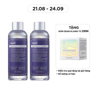 DEAR KLAIRS Combo Dear Klairs Supper Preparation Unscented Toner 180ml