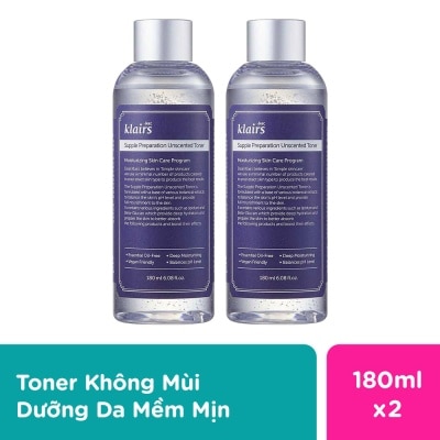 DEAR KLAIRS Combo Dear Klairs Supper Preparation Unscented Toner 180ml