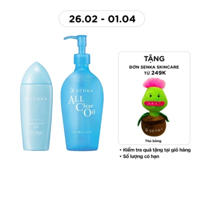 SENKA Combo Senka ( Gel Chống Nắng & Dầu Tẩy Trang )