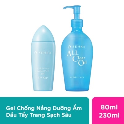 SENKA Combo Senka ( Gel Chống Nắng & Dầu Tẩy Trang )