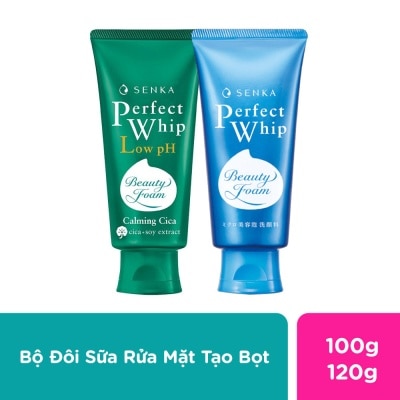 SENKA Combo Sữa Rữa Mặt Senka ( Perfect Whip Low Ph Calming Cica & Perfect Whip U )