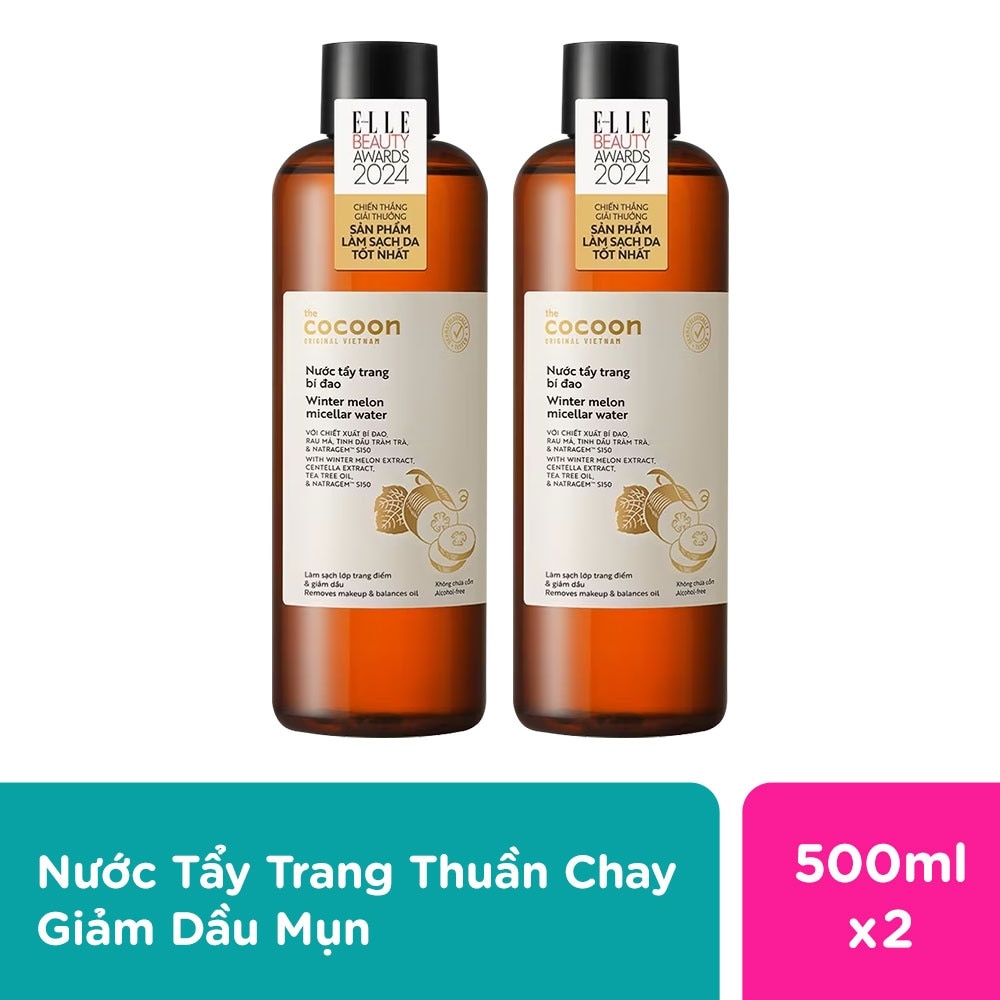 Combo Cocoon 2 Nước Tẩy Trang Bí Đao 500ml