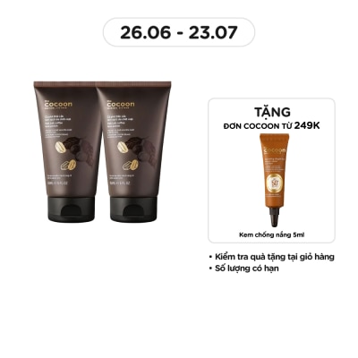 COCOON Combo Tẩy Tế Bào Cocoon Dak Lak Coffee Làm Sạch Mềm Mại Da Mặt Với Hạt Cà Phê Và Bơ Ca Cao 150ml x2