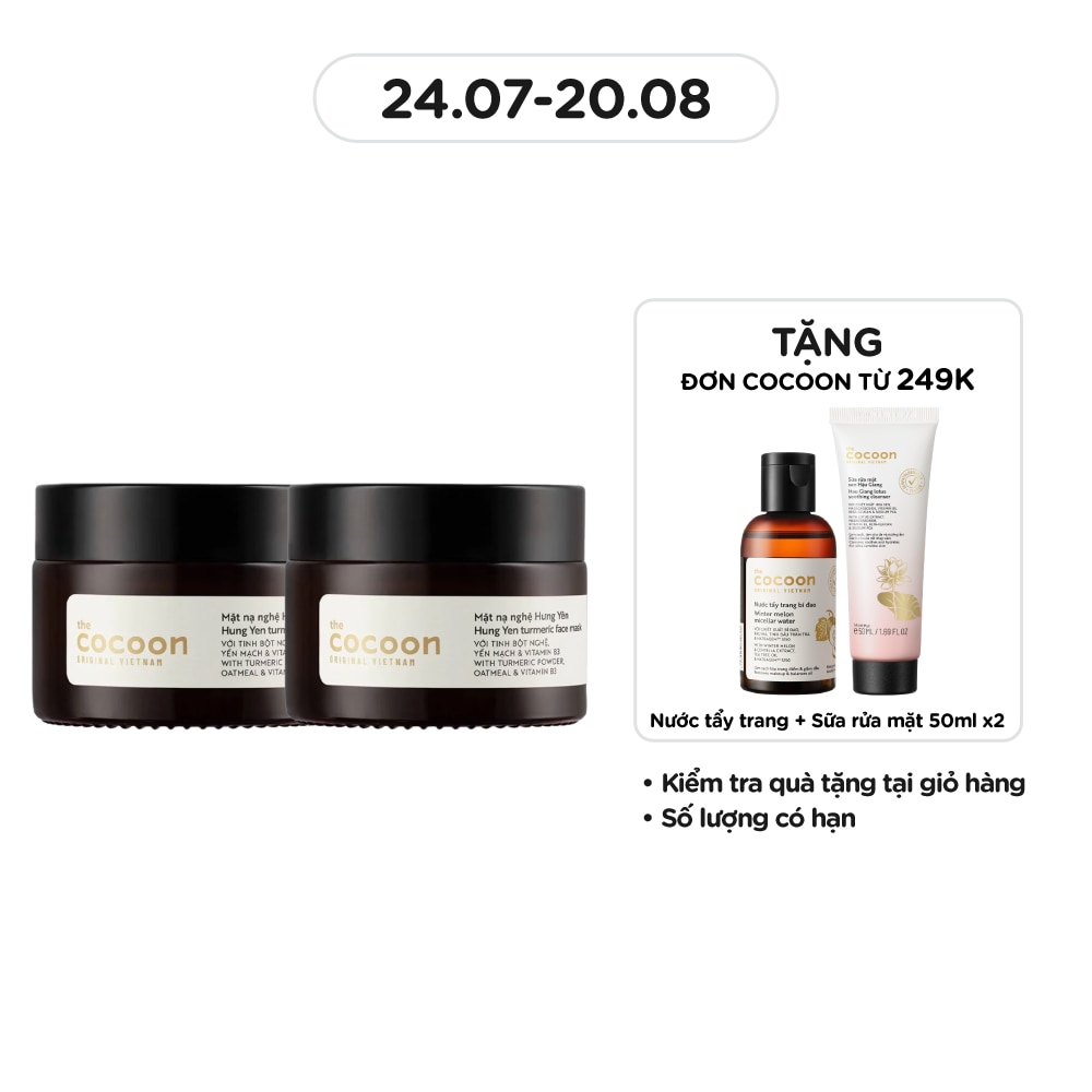 Combo Mặt Nạ Nghệ Hưng Yên Cocoon Turmeric Face Mask Giúp Da Rạng Rỡ & Mịn Màng 30ml x 2