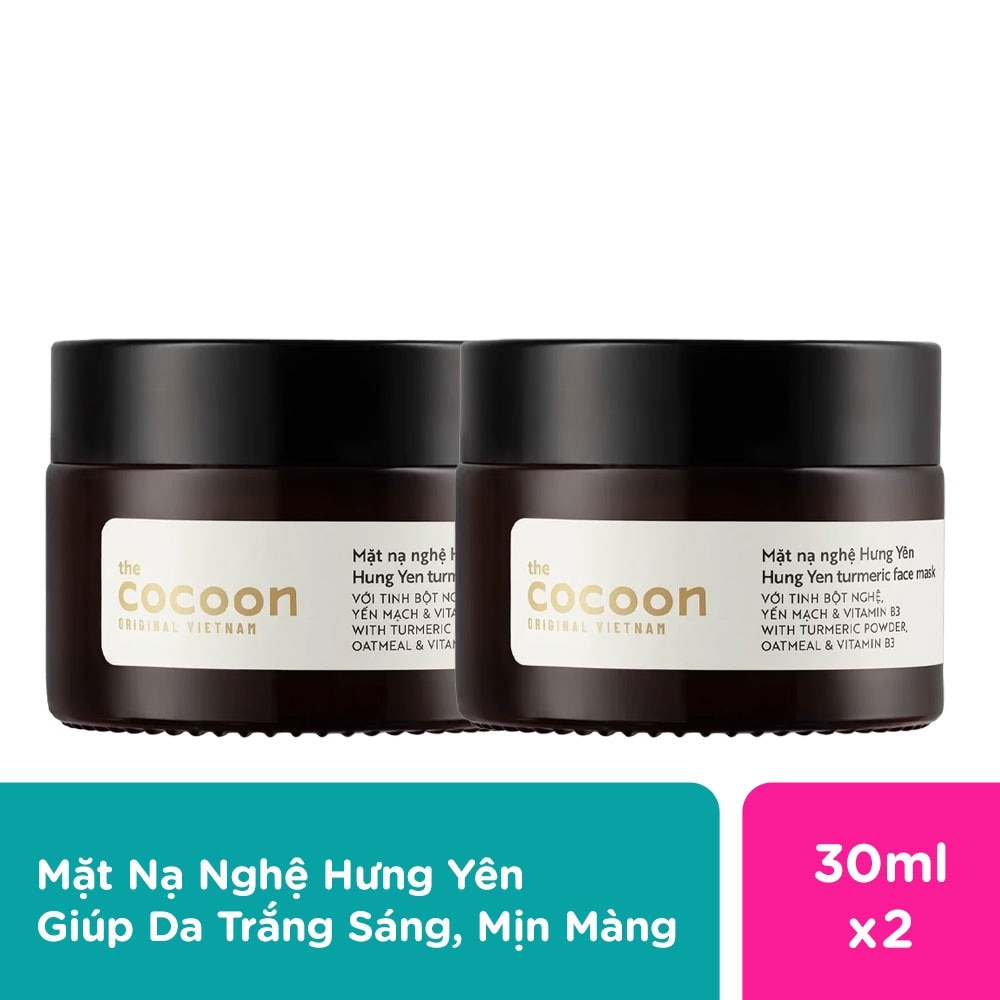 Combo Mặt Nạ Nghệ Hưng Yên Cocoon Turmeric Face Mask Giúp Da Rạng Rỡ & Mịn Màng 30ml x 2