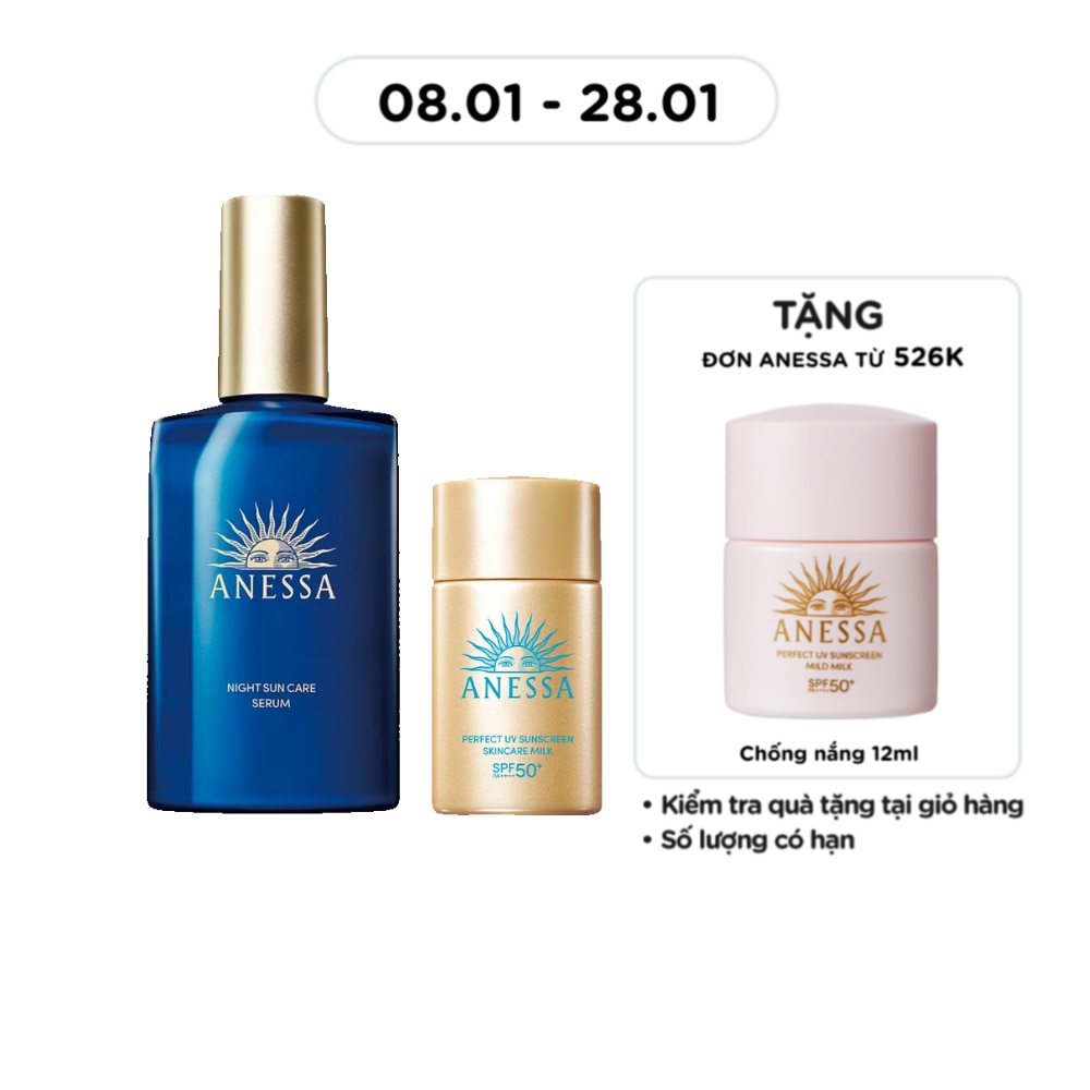 Combo Anessa Serum Dưỡng Da Và Phục Hồi Da Sau Nắng + Sữa Chống Nắng SPF50+