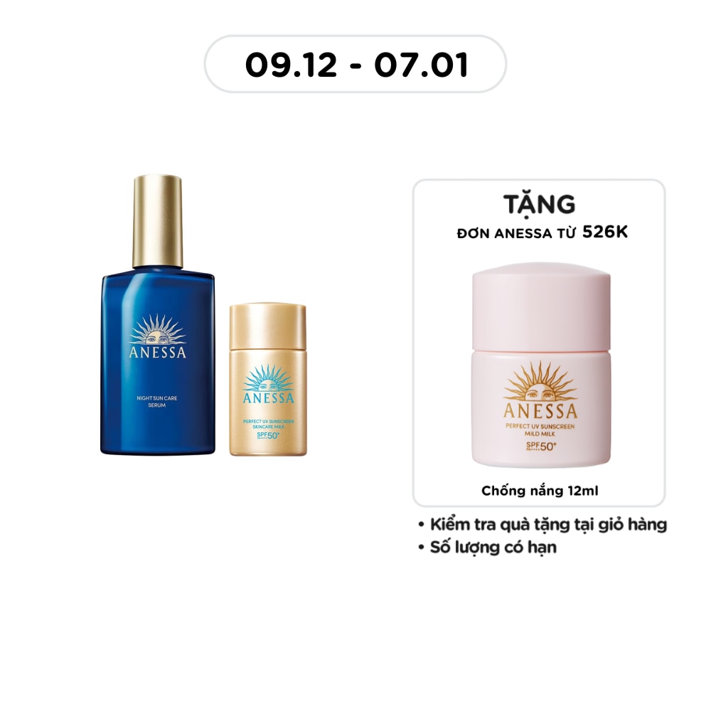 Combo Anessa Serum Dưỡng Da Và Phục Hồi Da Sau Nắng + Sữa Chống Nắng SPF50+