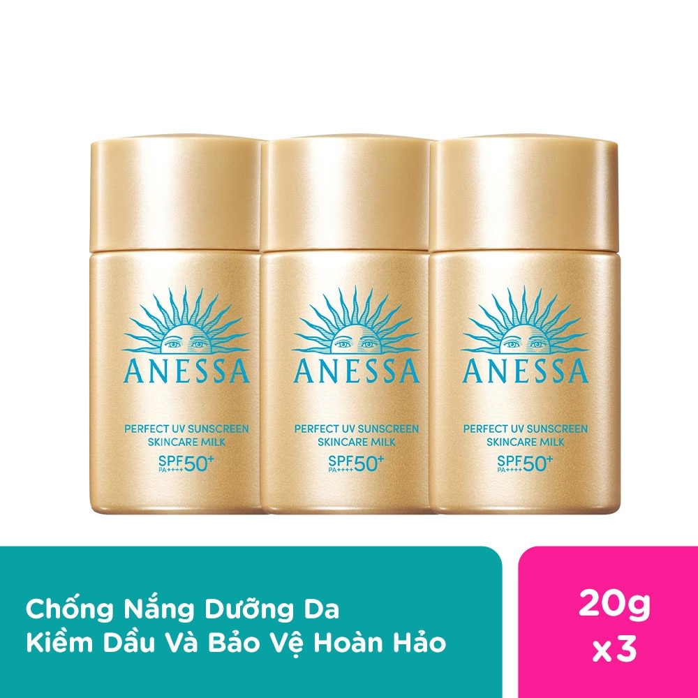 Combo Anessa Perfect Uv Skincare Milk Spf50+ 20ml x3