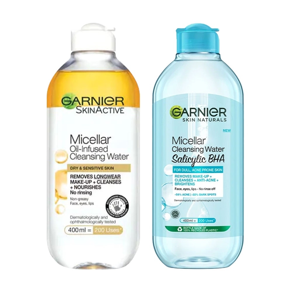 Combo Garnier ( Nước Làm Sạch, Tẩy Trang Micellar Oil-Infused 400ml & Nước Tẩy Trang Salicylic BHA 400ml )