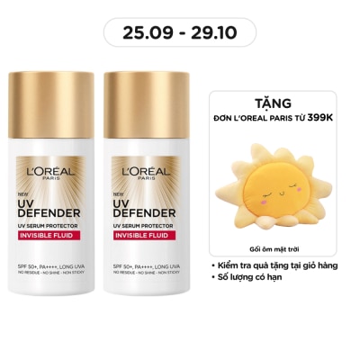L'OREAL PARIS Combo L'oreal Paris Dưỡng Chất Chống Nắng UV Defender Serum Protector Invisible Fluid 50ml x2
