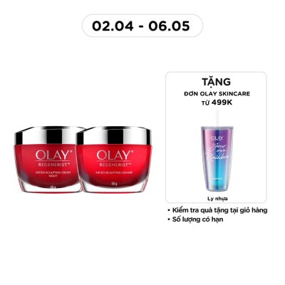 OLAY - Combo Olay Kem Dưỡng Ban Ngày Và Đêm Regenerist 50G