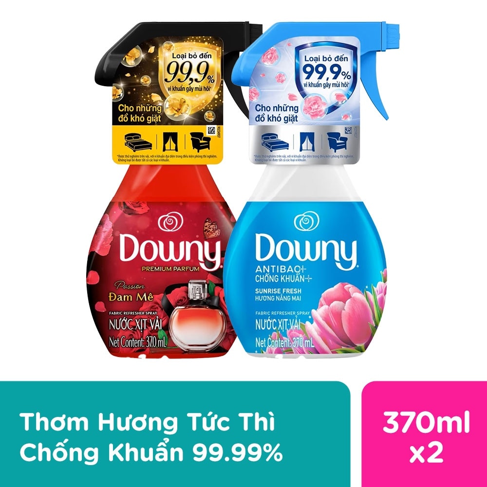 Combo Xịt Vải Downy Hương Nắng Mai & Hương Ban Mê 370ml