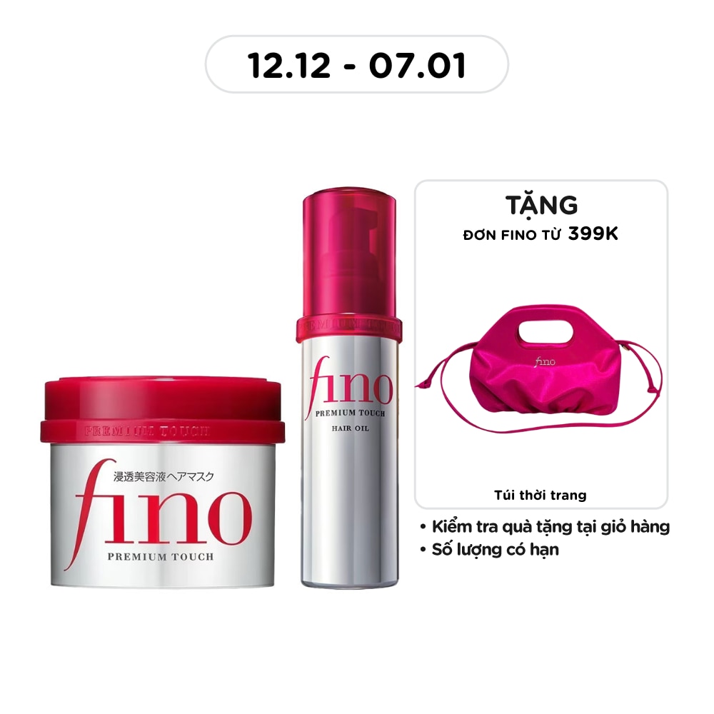 Combo Fino Premium Touch ( Dầu Dưỡng Tóc70ml & Kem Ủ Tóc Cao Cấp 230g )