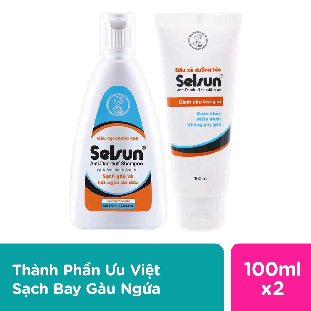 Combo Selsun (Dầu Gội Dành Cho Tóc Gàu 100ml & Dầu Xả Dành Cho Tóc Gàu 100ml )