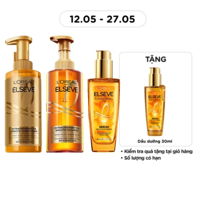 L'OREAL PARIS - Combo L'oreal Paris Extraordinary (Dầu Gội 440ml & Dầu Xả 440ml & Dầu Dưỡng 100ml)