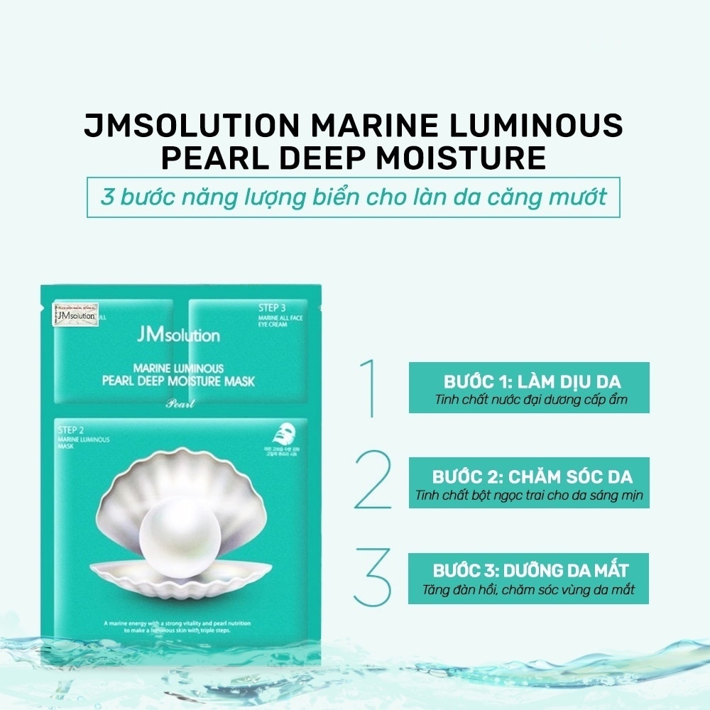 Mặt Nạ JMsolution Dưỡng Ẩm Sáng Da Marine Luminous Pearl Deep Moisture Mask Pearl 27ml