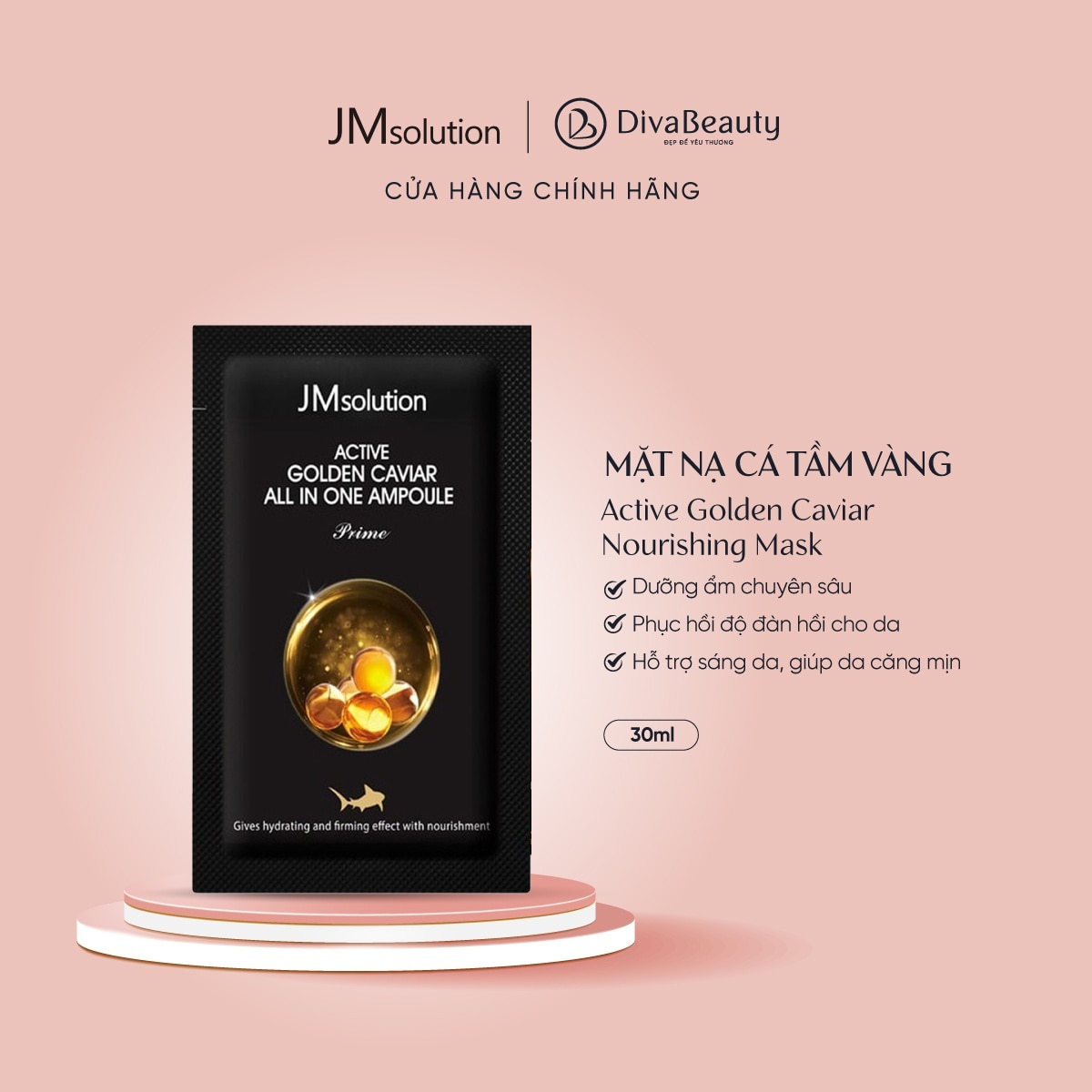 Mặt Nạ JMsolution Phục Hồi Tái Tạo Da Active Golden Caviar Nourishing Mask Prime 30ml