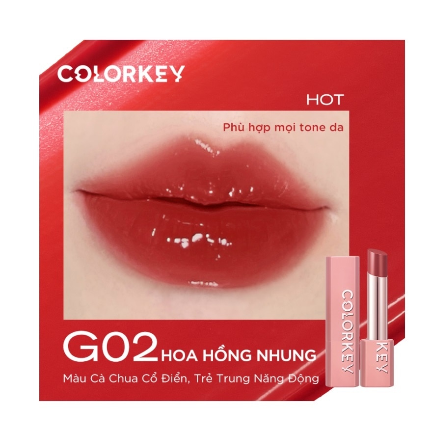 Son Colorkey Juicy Glow Lipstick 3g .#G02