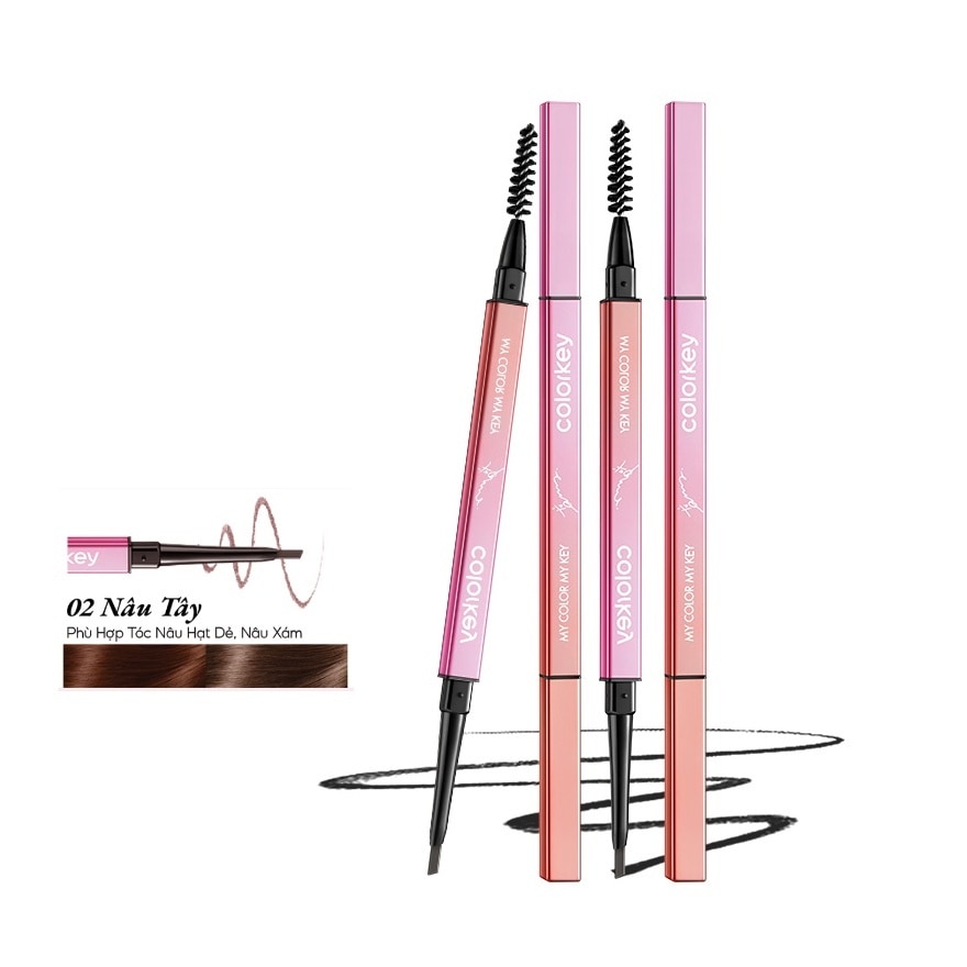 Chì Kẻ Mày Colorkey The Rapid Eyebrow Pencil 0.07g .#02 Earth Brown