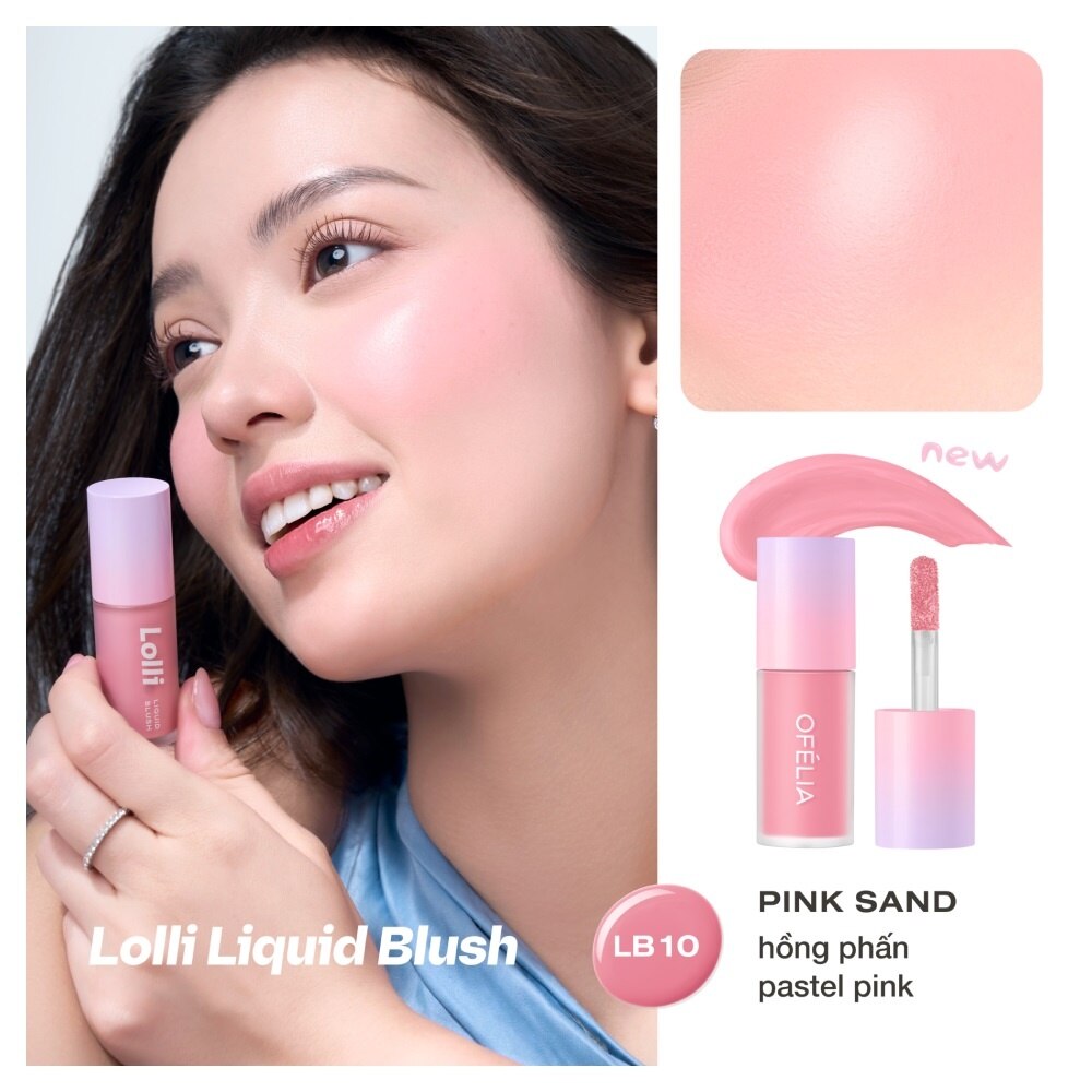 Kem Má Hồng Ofélia Lolli Liquid Blush 4.6g .#LB10 Pink Sand