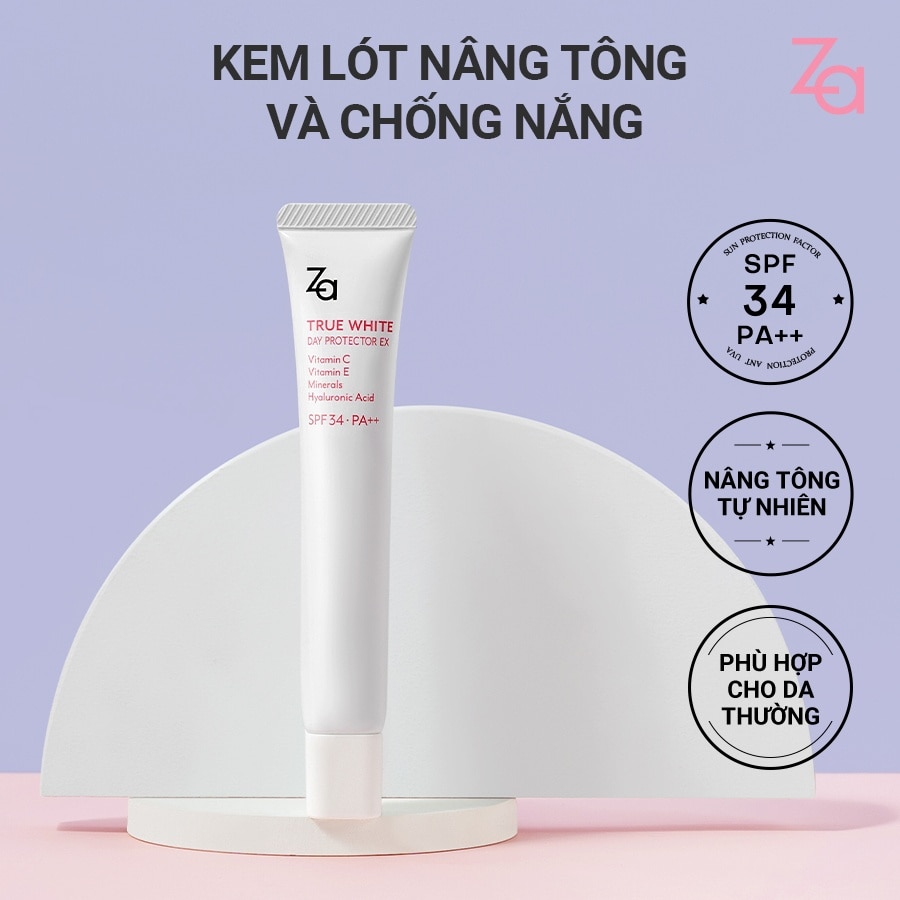 Kem Lót Nâng Tông Chống Nắng ZA True White Day Protector EX SPF34 PA++ 35g