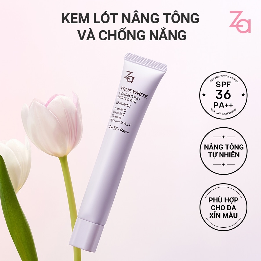 True White Glowing Protector SPF36 PA++ 35g .#02 Purple